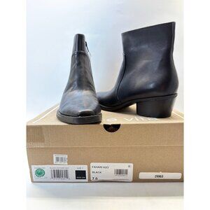 Dolce Vita Fahari H2O Boots Black Leather Ankle Block Heel Booties Women Size 7